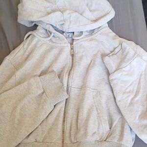 H&M Light Gray Cropped Hoodie